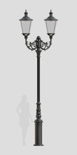 Linterna B2B/03 de doble brazo y profusamente decorada