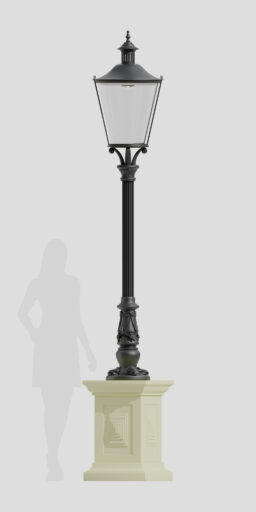 Farola de jardín/aparcamiento B7/P sobre columna de alumbrado