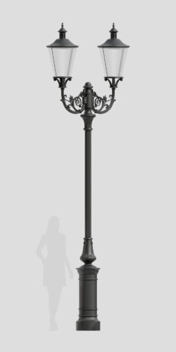 Farol de dos brazos ricamente decorado B2N/03